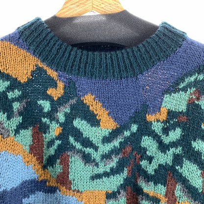 【中古品】【メンズ】 WILLIS＆GEIGER ウィリス アンド ガイガー ANIMAL KNIT SWEATER アニマル ニットセーター NAVY アニマル総柄 90S 145-261025-io-10-fuzh カラー：ネイビー 万代Net店