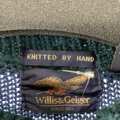 【中古品】【メンズ】 WILLIS＆GEIGER ウィリス アンド ガイガー ANIMAL KNIT SWEATER アニマル ニットセーター NAVY アニマル総柄 90S 145-261025-io-10-fuzh カラー：ネイビー 万代Net店