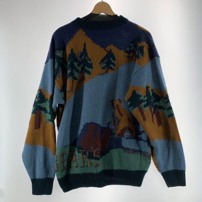 【中古品】【メンズ】 WILLIS＆GEIGER ウィリス アンド ガイガー ANIMAL KNIT SWEATER アニマル ニットセーター NAVY アニマル総柄 90S 145-261025-io-10-fuzh カラー：ネイビー 万代Net店