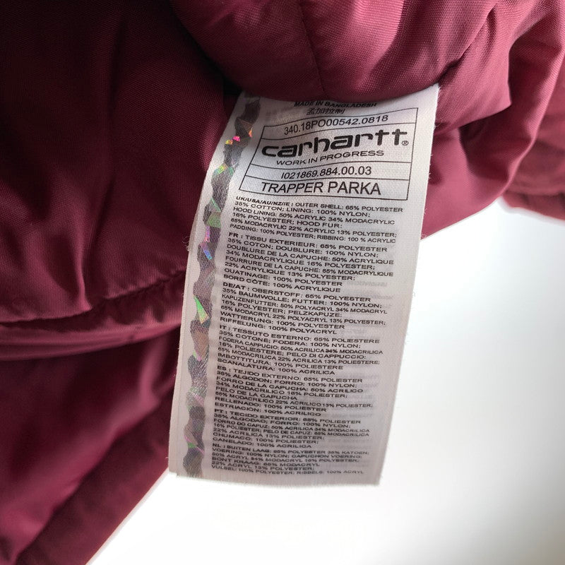 【中古品】【メンズ】 CARHARTT カーハート I021869 TRAPPER PARKA とラッパーパーカー 上着 アウター ジャケット RED ※汚れ・毛玉・使用感あり 145-261025-io-06-fuzh カラー：レッド 万代Net店