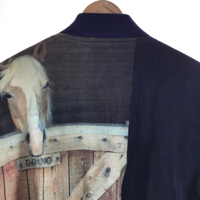 【中古品】【メンズ】 PAUL SMITH ポール・スミス コーデュロイ ブルゾン 馬フォト/SIZE:M　※汚れ有 141-261027-ky-11-fuzh 万代Net店