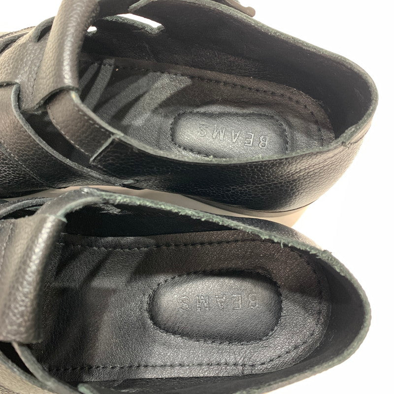 【中古品】【メンズ】 BEAMS ビームス スコッチレザー グルカ サンダル 靴 BLACK 本体のみ ※使用感あり 165-261028-io-01-fuzh サイズ：41 カラー：ブラック 万代Net店