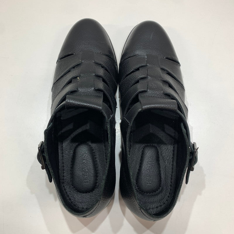 【中古品】【メンズ】 BEAMS ビームス スコッチレザー グルカ サンダル 靴 BLACK 本体のみ ※使用感あり 165-261028-io-01-fuzh サイズ：41 カラー：ブラック 万代Net店