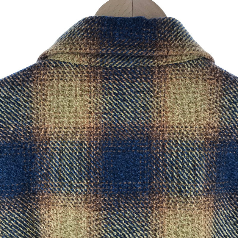 【中古品】【メンズ】 J.S.HOMESTEAD ジャーナルスタンダード ホームステッド NEP OMBRE ZIPUP SHIRT オンブレジップアップシャツ カラー紺.黄.チェック SIZE:L 147-261027-ky-18-fuzh 万代Net店