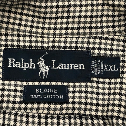 【ジャンク品】【メンズ】 RALPH LAUREN ラルフローレン シャツ カジュアルシャツ 長袖 トップス 147-240526-hn-06-fur サイズ：XXL カラー：ブラック/グレー系 万代Net店