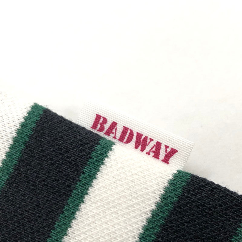 【中古美品】【メンズ】 BADWAY バッドウェイ ボーダー ポロシャツ 半袖 トップス 142-240520-hn-04-fur サイズ：M カラー：グリーン/ブラック系 万代Net店