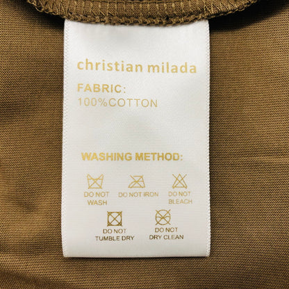 【中古美品】【メンズ】 CHRISTIAN MILADA クリスチャンミラダ 半袖シャツ ティーシャツ トップス 148-240527-hn-01-fur サイズ：48 カラー：ブラウン系 万代Net店