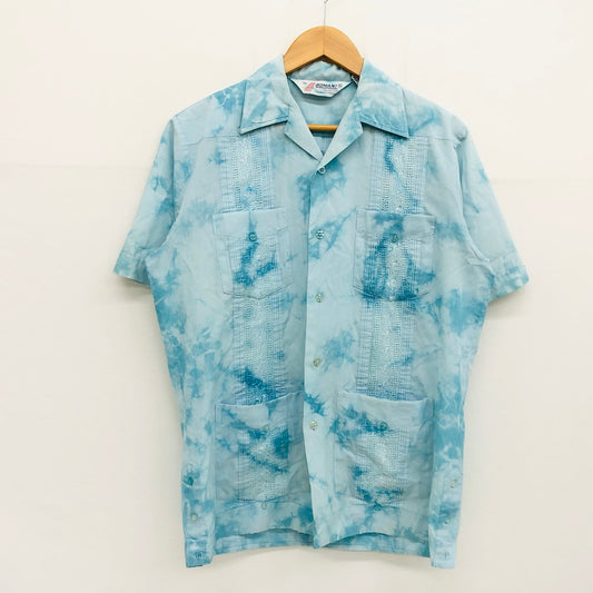 【ジャンク品】【メンズ】 BOMANI CUBA SHIRTS ボマニキューバシャツ キューバシャツ 半袖 カジュアルシャツ トップス 145-251103-hn-04-fur サイズ：S カラー：ブルー系 万代Net店
