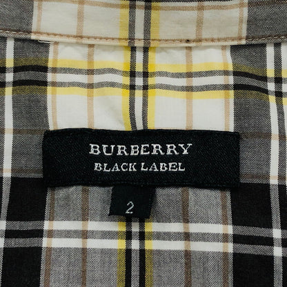 【中古品】【メンズ】 BURBERRY BLACK LABEL バーバリーブラックレーベル チェック柄シャツ カジュアルシャツ 半袖 トップス 141-240722-hn-07-fur サイズ：2 カラー：グレー/イエロー系 万代Net店