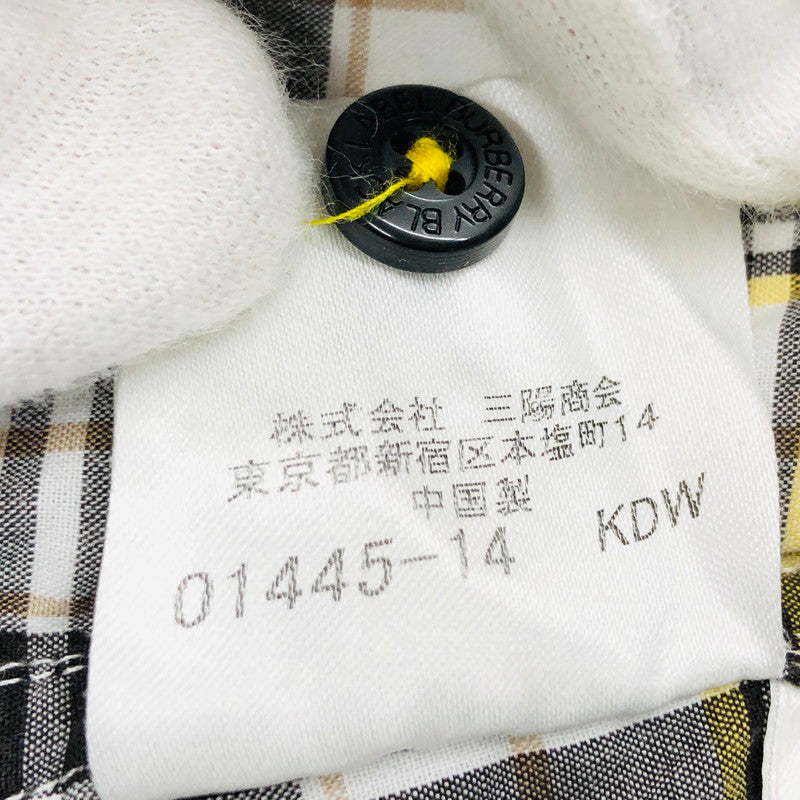 【中古品】【メンズ】 BURBERRY BLACK LABEL バーバリーブラックレーベル チェック柄シャツ カジュアルシャツ 半袖 トップス 141-240722-hn-07-fur サイズ：2 カラー：グレー/イエロー系 万代Net店