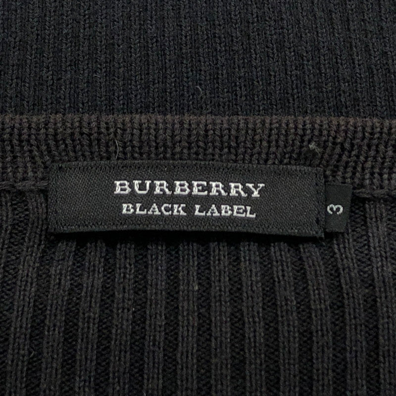 【ジャンク品】【メンズ】 BURBERRY BLACK LABEL バーバリーブラックレーベル ニット セーター 長袖 トップス 141-240908-hn-04-fur サイズ：3 カラー：ブラック 万代Net店