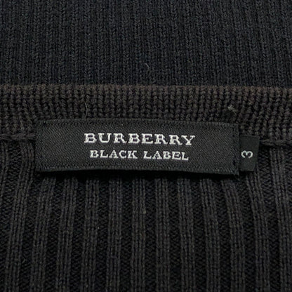 【ジャンク品】【メンズ】 BURBERRY BLACK LABEL バーバリーブラックレーベル ニット セーター 長袖 トップス 141-240908-hn-04-fur サイズ：3 カラー：ブラック 万代Net店