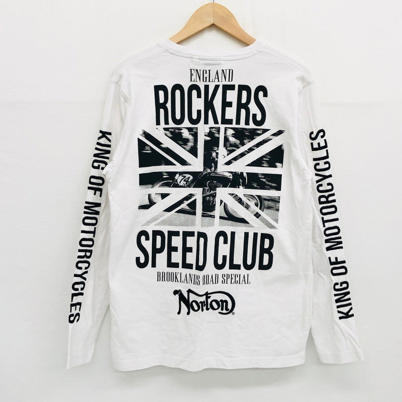 【中古品】【メンズ】 NORTON ノートン 183N1104 バックプリント ロンT 長袖Tシャツ トップス 142-240801-hn-04-fur サイズ：M カラー：ホワイト/ブラック 万代Net店