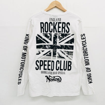 【中古品】【メンズ】 NORTON ノートン 183N1104 バックプリント ロンT 長袖Tシャツ トップス 142-240801-hn-04-fur サイズ：M カラー：ホワイト/ブラック 万代Net店