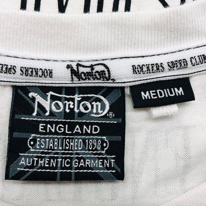 【中古品】【メンズ】 NORTON ノートン 183N1104 バックプリント ロンT 長袖Tシャツ トップス 142-240801-hn-04-fur サイズ：M カラー：ホワイト/ブラック 万代Net店