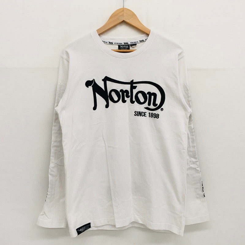 【中古品】【メンズ】 NORTON ノートン 183N1104 バックプリント ロンT 長袖Tシャツ トップス 142-240801-hn-04-fur サイズ：M カラー：ホワイト/ブラック 万代Net店