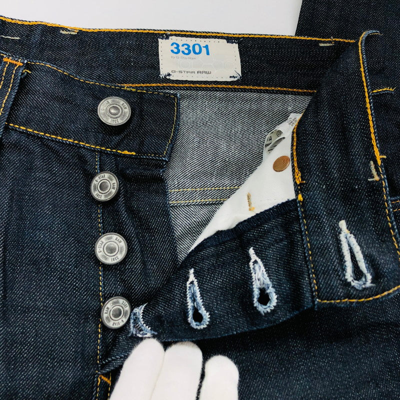 【中古品】【メンズ】 G-STAR RAW ジースター・ロゥ Slim Jeans 3301SLIM スリムジーンズ デニムパンツ ボトムス 141-240815-hn-03-fur サイズ：28 カラー：インディゴ 万代Net店