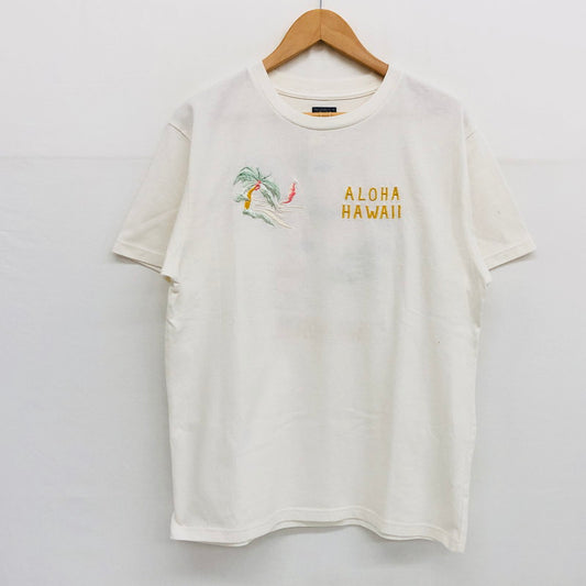 【中古品】【メンズ】 テーラー東洋 テーラートウヨウ SUKA T-SHIRT ALOHA HAWAII TT78774 スカTシャツ アロハハワイ 刺繡 半袖 トップス 145-240818-hn-03-fur サイズ：M カラー：ホワイト 万代Net店