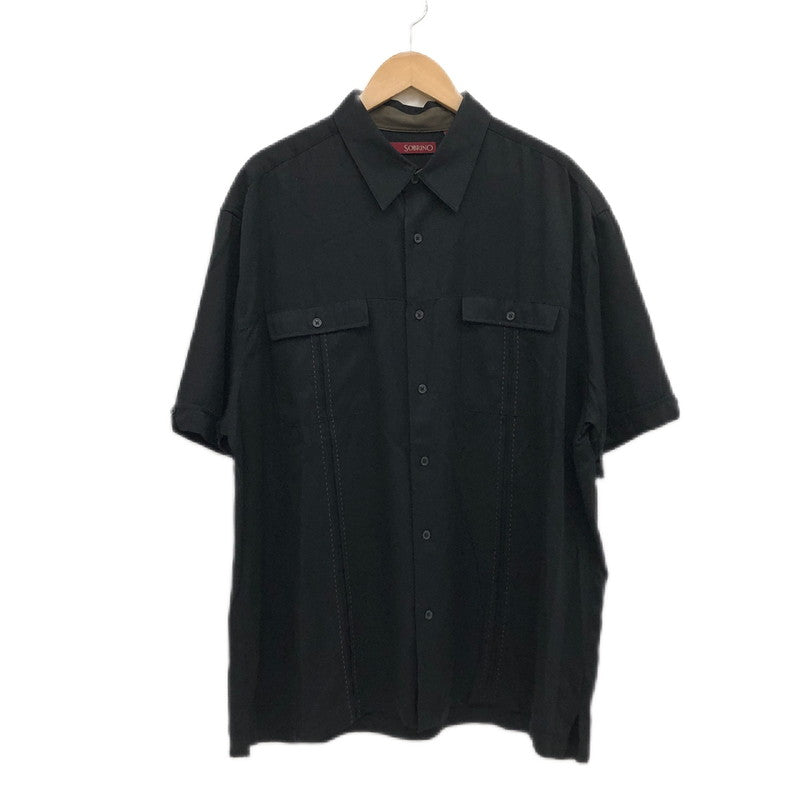 【中古品】【メンズ】 SOBRINO ソブリーノ SS CUBA SHIRT ショートスリーブ キューバシャツ 半袖 トップス 146-240908-hn-03-fur サイズ：XL カラー：ブラック 万代Net店