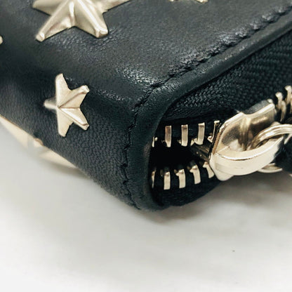 【中古品】【レディース】 JIMMY CHOO ジミーチュウ スタースタッズ ラウンドファスナーウォレット 長財布 財布 181-240913-hn-07-fur カラー：ブラック/シルバー 万代Net店