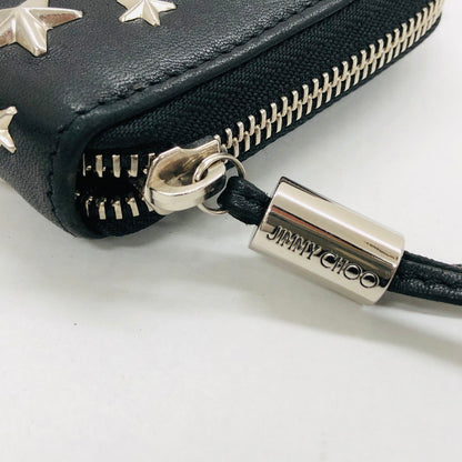 【中古品】【レディース】 JIMMY CHOO ジミーチュウ スタースタッズ ラウンドファスナーウォレット 長財布 財布 181-240913-hn-07-fur カラー：ブラック/シルバー 万代Net店