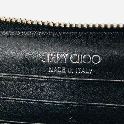 【中古品】【レディース】 JIMMY CHOO ジミーチュウ スタースタッズ ラウンドファスナーウォレット 長財布 財布 181-240913-hn-07-fur カラー：ブラック/シルバー 万代Net店