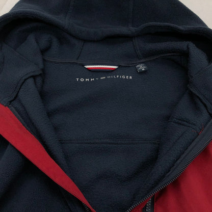 【中古品】【メンズ】 TOMMY HILFIGER トミーヒルフィガー Fleece HOOIE 151AF238 フリースフーディー パーカー ジャケット アウター 147-241115-hn-03-fur サイズ：M カラー：ネイビー/レッド 万代Net店