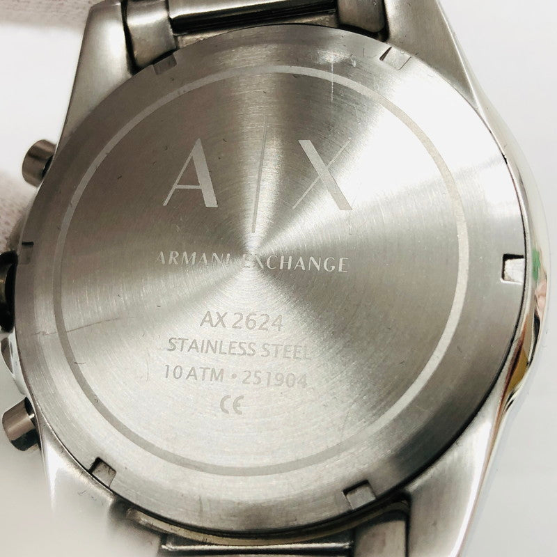 【中古品】【メンズ】 ARMANI EXCHANGE アルマーニエクスチェンジ Drexler AX2624 ドレクスラー クォーツ 電池式 腕時計 197-241118-hn-02-fur カラー：シルバー系 万代Net店