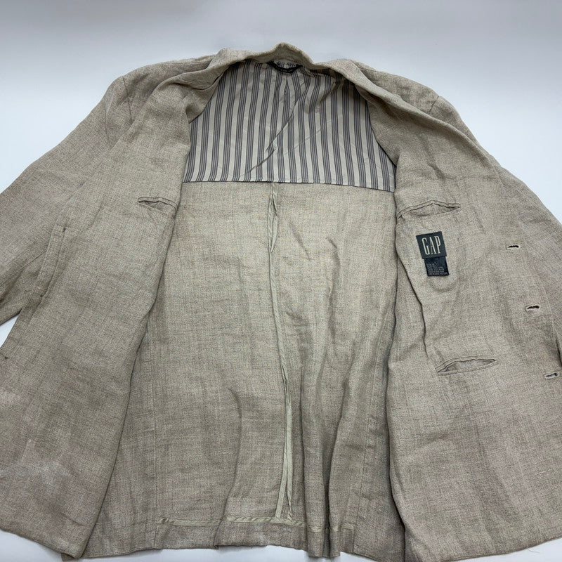 【現状渡し品】【メンズ】 OLD GAP オールド ギャップ 香港製 LINEN JACKET リネン テーラード ジャケット 146-260520-yt-05-fur サイズ：L カラー：グレー系 万代Net店