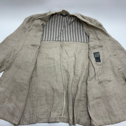 【現状渡し品】【メンズ】 OLD GAP オールド ギャップ 香港製 LINEN JACKET リネン テーラード ジャケット 146-260520-yt-05-fur サイズ：L カラー：グレー系 万代Net店