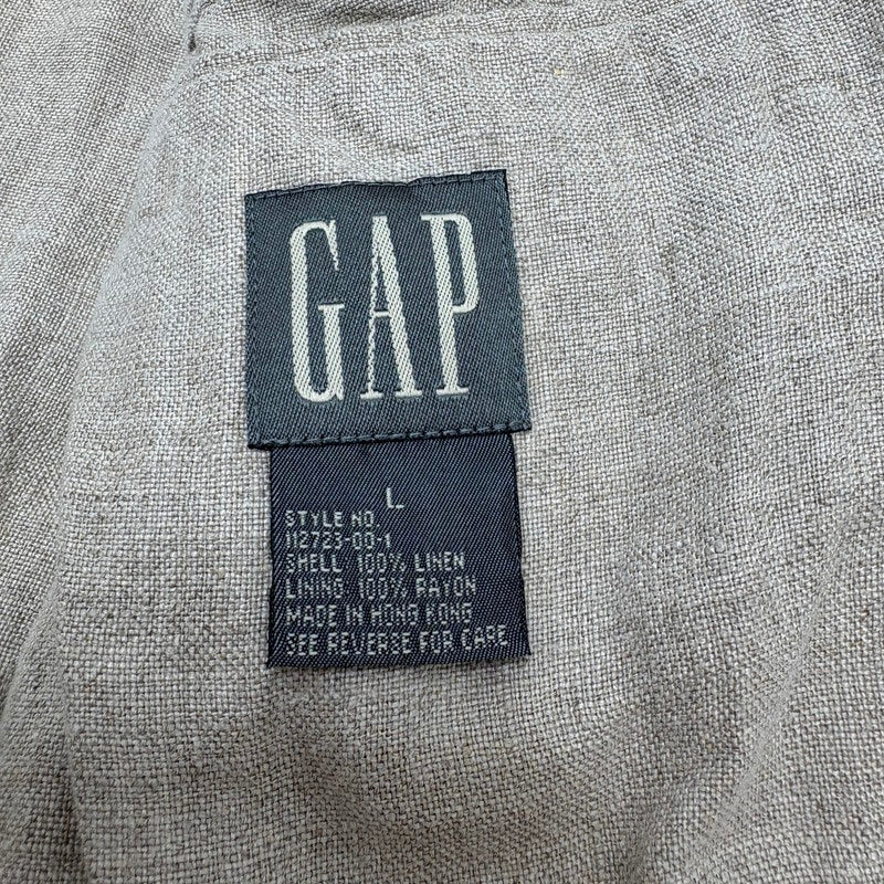 【現状渡し品】【メンズ】 OLD GAP オールド ギャップ 香港製 LINEN JACKET リネン テーラード ジャケット 146-260520-yt-05-fur サイズ：L カラー：グレー系 万代Net店