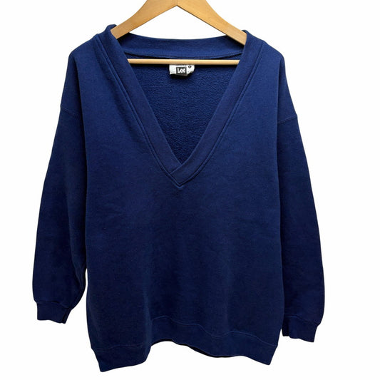 【現状渡し品】【メンズ】 LEE リー 90S V NECK HEAVY WAIGT SWEAT Ⅴネック ヘビーウェイト スウェット 146-260520-yt-09-fur サイズ：L カラー：ネイビー 万代Net店