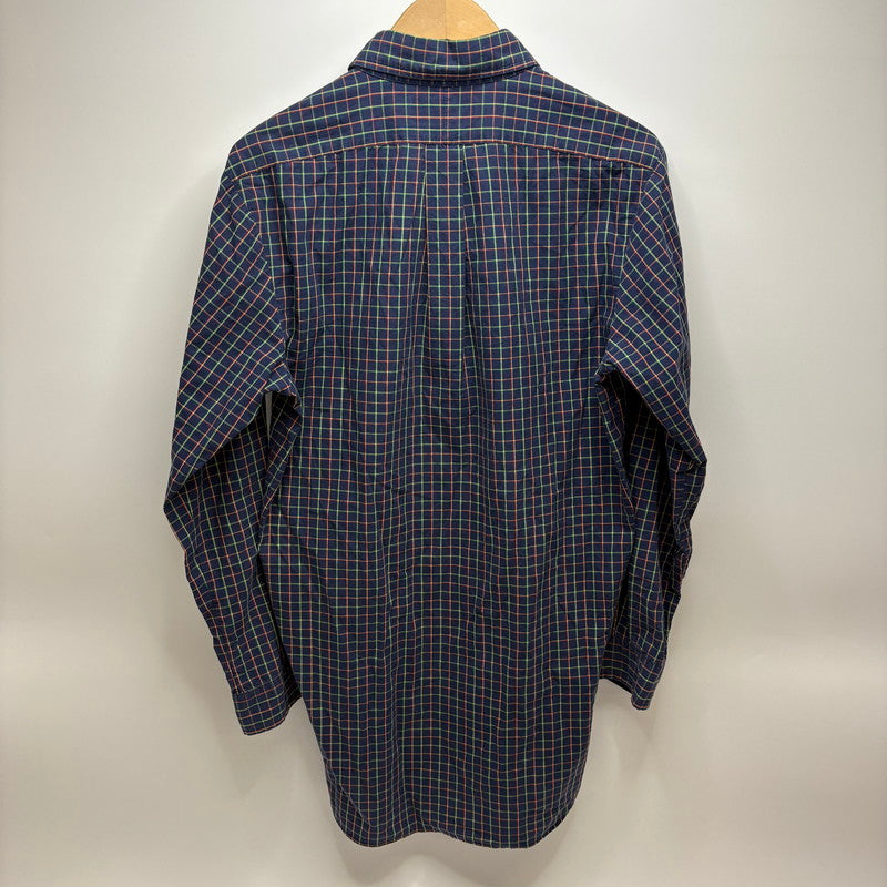 【中古品】【メンズ】 RALPH LAUREN ラルフローレン 90S PONY EMBROIDERY BLAKE LS BD CHECK SHIRT ブレイク 長袖 シャツ 146-260520-yt-02-fur サイズ：XL カラー：ネイビー 万代Net店