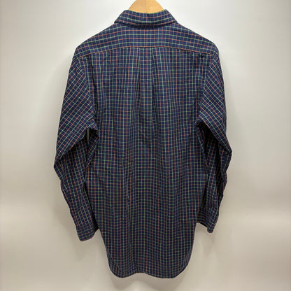 【中古品】【メンズ】 RALPH LAUREN ラルフローレン 90S PONY EMBROIDERY BLAKE LS BD CHECK SHIRT ブレイク 長袖 シャツ 146-260520-yt-02-fur サイズ：XL カラー：ネイビー 万代Net店