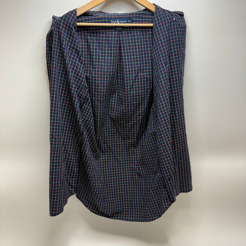 【中古品】【メンズ】 RALPH LAUREN ラルフローレン 90S PONY EMBROIDERY BLAKE LS BD CHECK SHIRT ブレイク 長袖 シャツ 146-260520-yt-02-fur サイズ：XL カラー：ネイビー 万代Net店
