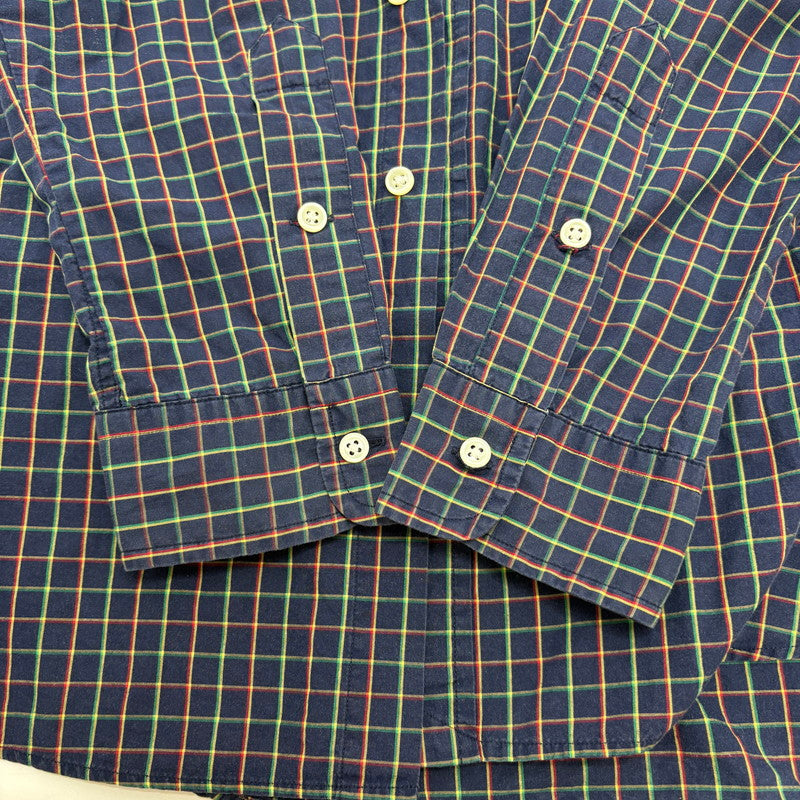 【中古品】【メンズ】 RALPH LAUREN ラルフローレン 90S PONY EMBROIDERY BLAKE LS BD CHECK SHIRT ブレイク 長袖 シャツ 146-260520-yt-02-fur サイズ：XL カラー：ネイビー 万代Net店