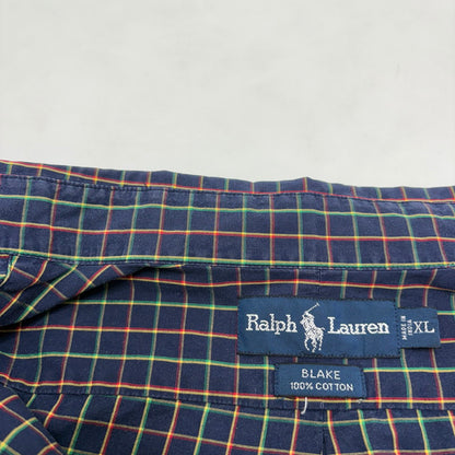 【中古品】【メンズ】 RALPH LAUREN ラルフローレン 90S PONY EMBROIDERY BLAKE LS BD CHECK SHIRT ブレイク 長袖 シャツ 146-260520-yt-02-fur サイズ：XL カラー：ネイビー 万代Net店