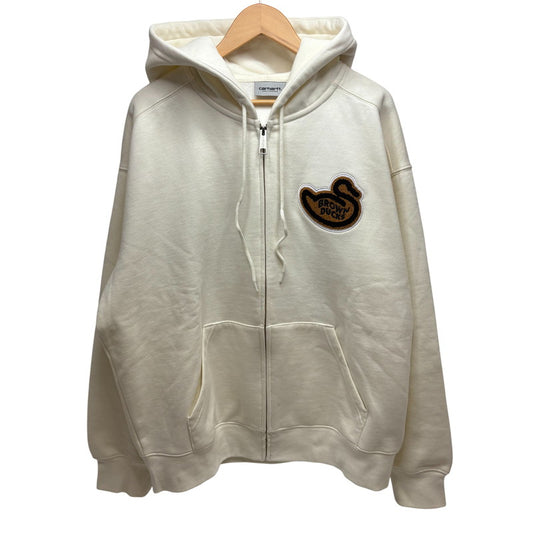 【中古品】【メンズ】 Carhartt カーハート CARHARTT WIPカーハート ダブリューアイピー I03393 パーカー HOODED BROWN DUCKS JACKET フーデッド スウェット トップス 142-260518-yt-02-fur サイズ：L カラー：アイボリー 万代Net店