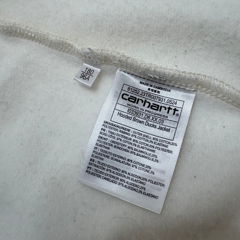 【中古品】【メンズ】 Carhartt カーハート CARHARTT WIPカーハート ダブリューアイピー I03393 パーカー HOODED BROWN DUCKS JACKET フーデッド スウェット トップス 142-260518-yt-02-fur サイズ：L カラー：アイボリー 万代Net店