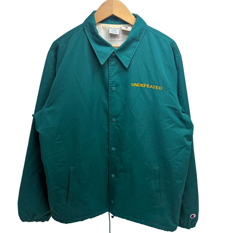 【中古品】【メンズ】 CHAMPION チャンピオン×UNDEFEATED アンディフィーテッド COACH JACKET コーチ ジャケット アウター 142-260519-yt-05-fur サイズ：L カラー：グリーン 万代Net店