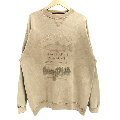 【中古品】【メンズ】 GALT SAND ガルトサンド USA製 90S "ROCKY MOUNTAIN" SWEATSHIRT スウェットシャツ トレーナー トップス 146-260930-hn-01-fur サイズ：L カラー：ベージュ 万代Net店