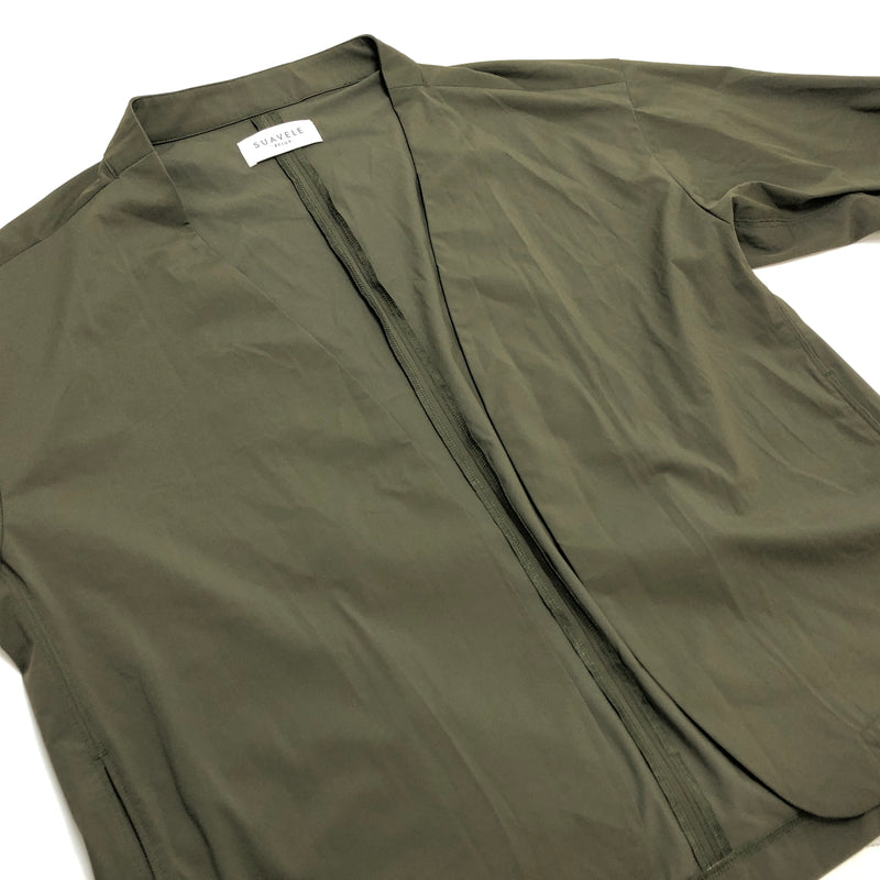 【中古品】【メンズ】 SUAVELE シュアーヴル COLLARLESS JACKET RX-0069 カラーレスジャケット アウター 147-260930-hn-03-fur サイズ：2 カラー：オリーブ 万代Net店