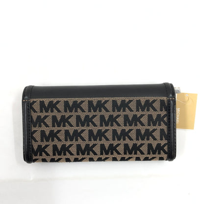【中古美品】【レディース】 MICHAEL KORS マイケルコース FULTON LG FLP CNTNTL WALLET 35F9GFTE3J フルトン ラージ フラップ コンチネンタル ウォレット 長財布 財布 200-260930-hn-06-fur カラー：ベージュ/ブラック 万代Net店