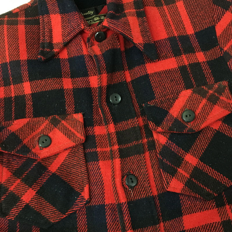 【中古品】【メンズ】  SEARS シアーズ L/S WOOL CHECK SHIRT JACKET ロングスリーブ 裏ボア ウールチェック シャツジャケット ライトアウター 146-241221-kk-04-tei サイズ：34 カラー：レッド 万代Net店