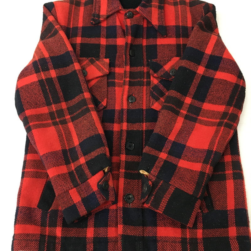 【中古品】【メンズ】  SEARS シアーズ L/S WOOL CHECK SHIRT JACKET ロングスリーブ 裏ボア ウールチェック シャツジャケット ライトアウター 146-241221-kk-04-tei サイズ：34 カラー：レッド 万代Net店