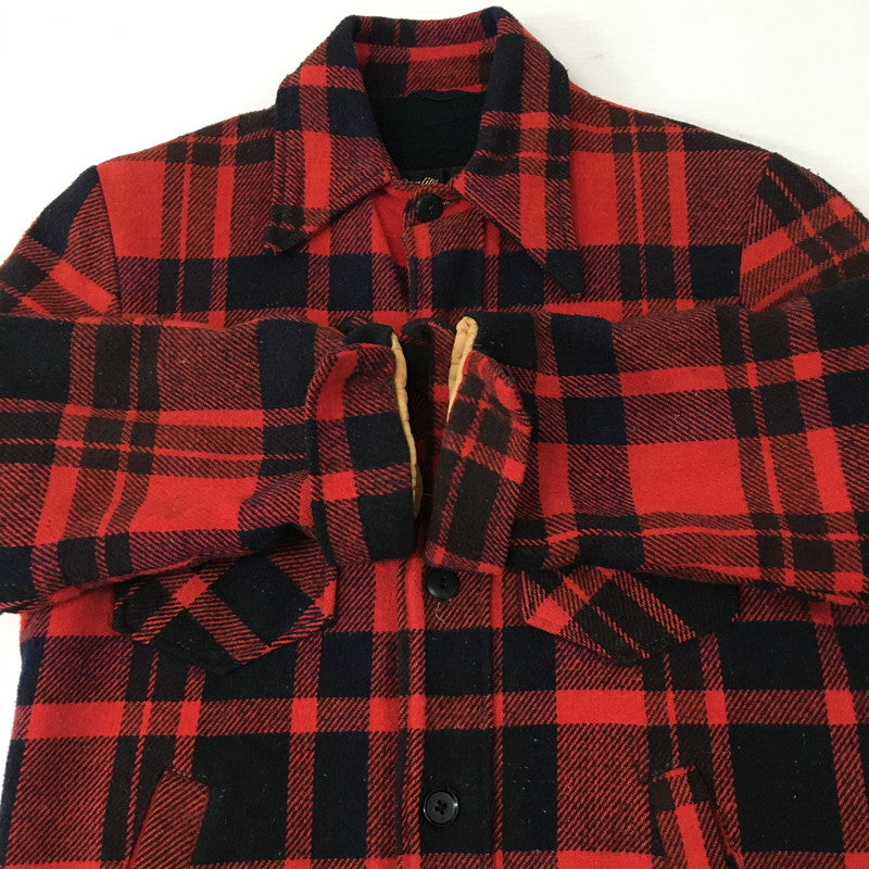 【中古品】【メンズ】  SEARS シアーズ L/S WOOL CHECK SHIRT JACKET ロングスリーブ 裏ボア ウールチェック シャツジャケット ライトアウター 146-241221-kk-04-tei サイズ：34 カラー：レッド 万代Net店