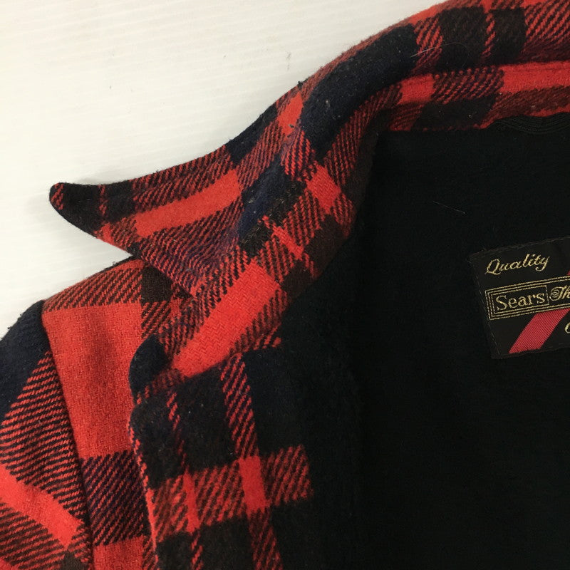 【中古品】【メンズ】  SEARS シアーズ L/S WOOL CHECK SHIRT JACKET ロングスリーブ 裏ボア ウールチェック シャツジャケット ライトアウター 146-241221-kk-04-tei サイズ：34 カラー：レッド 万代Net店