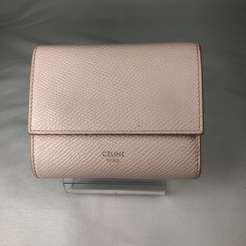【中古品】【レディース】 CELINE Small Trifold Wallet セリーヌ スモール トリフォールドウォレット 財布　三つ折り財布 181-260611-sm-03-otoh カラー：ピンクベージュ 万代Net店