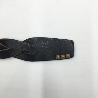 【中古品】【メンズ】  UNKNOWN USED LEATHER BRAID BELT ユーズド レザー ブレードベルト 服飾雑貨 アクセサリー 編み込み 205-241023-kk-45-tei サイズ：02 カラー：ブラック 万代Net店