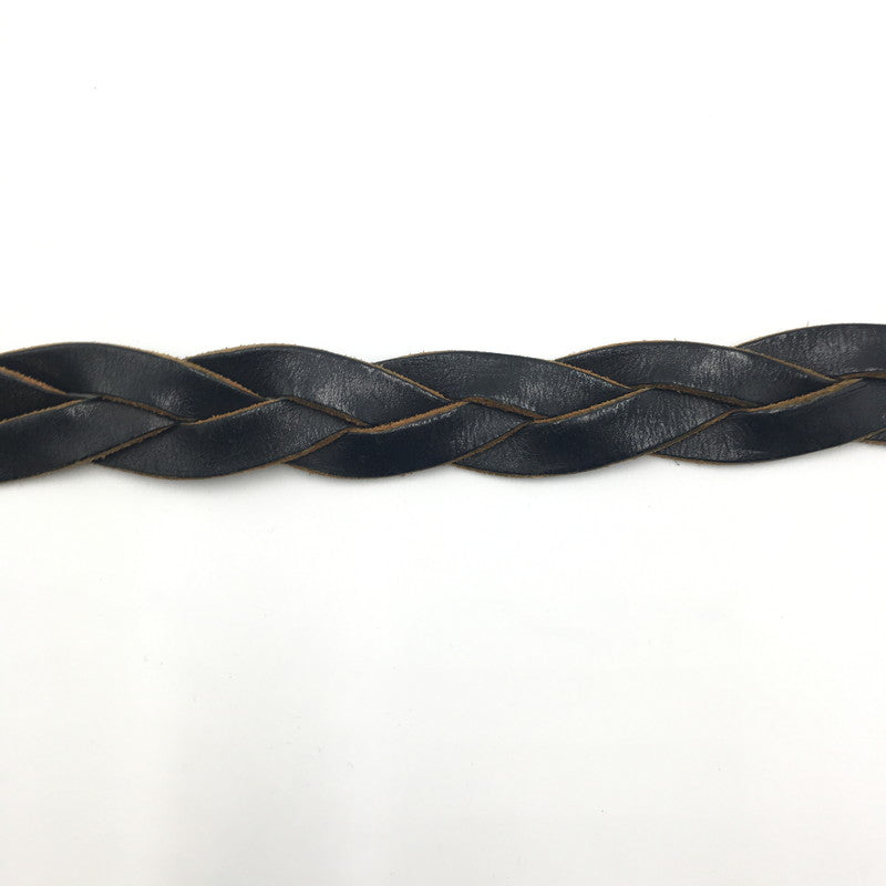 【中古品】【メンズ】  UNKNOWN USED LEATHER BRAID BELT ユーズド レザー ブレードベルト 服飾雑貨 アクセサリー 編み込み 205-241023-kk-45-tei サイズ：02 カラー：ブラック 万代Net店